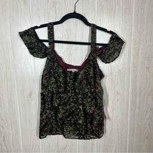 NWT Vintage Nanette Lepore Velvet Accent Off the Shoulder Top
